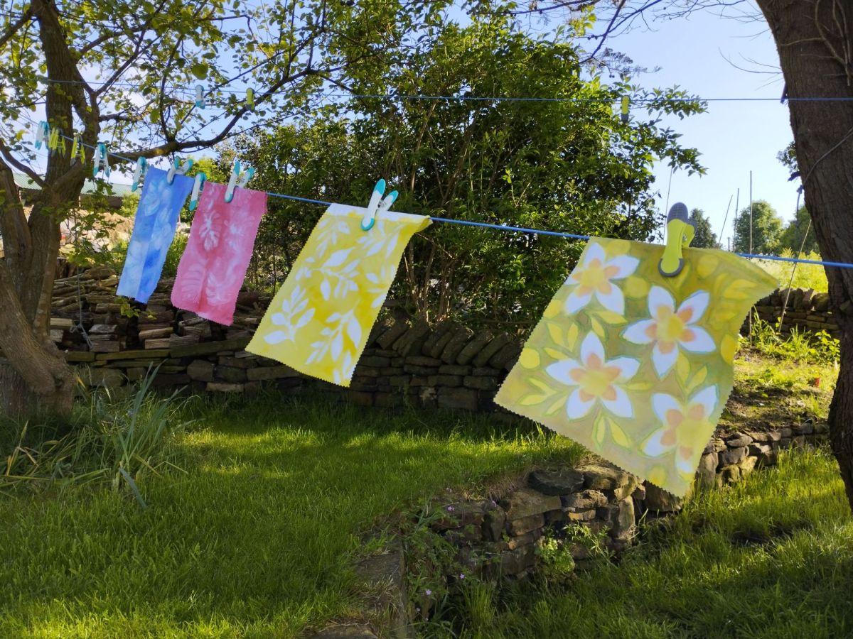 Batik with glue sticks and spray&nbsp;bottles!