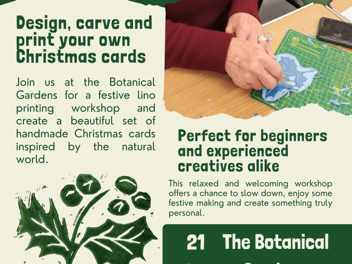 Christmas Card Printing Workshop @ The Botanical Gardens (morning&nbsp;session)