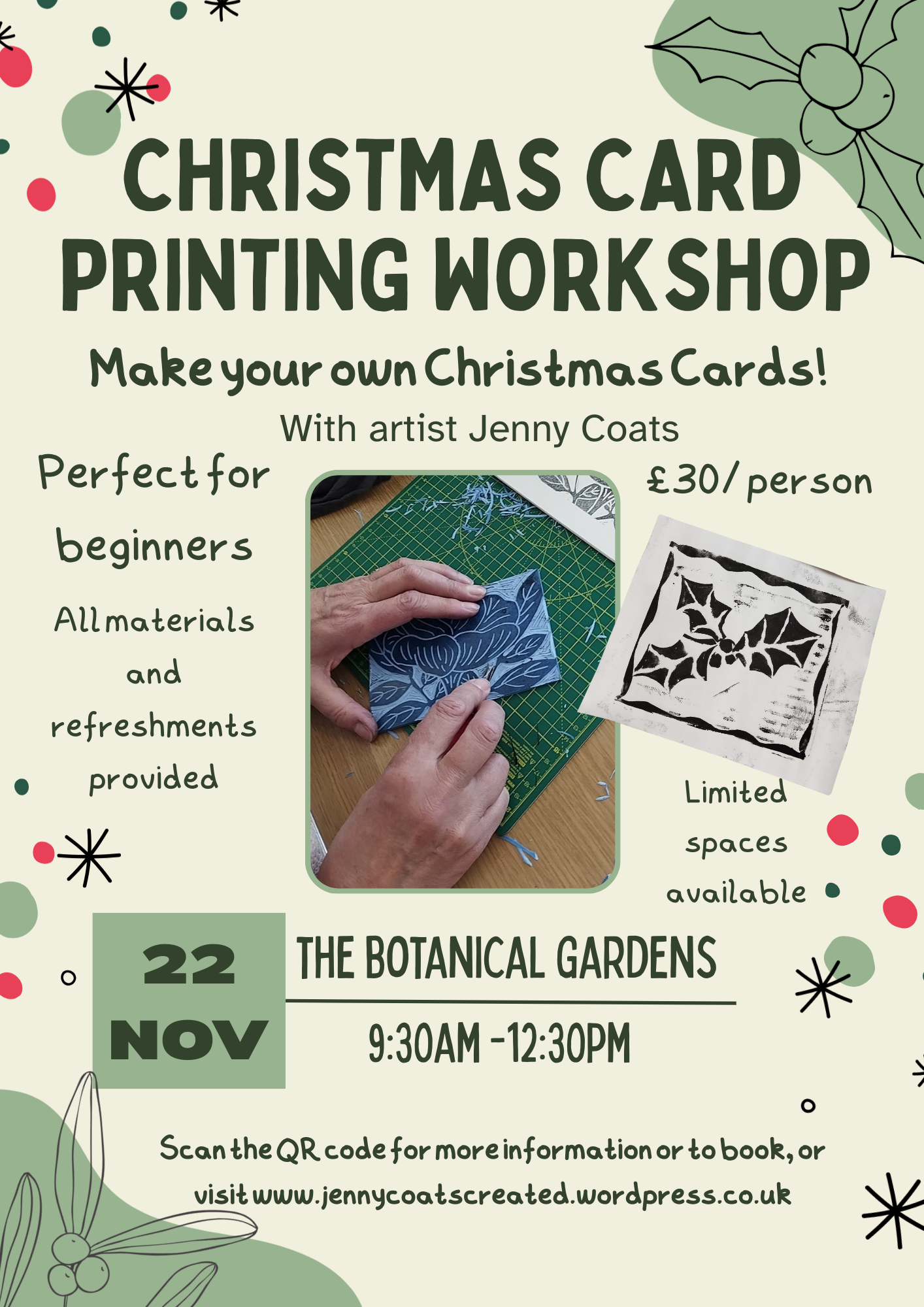 Christmas Card Printing Workshop @ The Botanical Gardens (morning session)