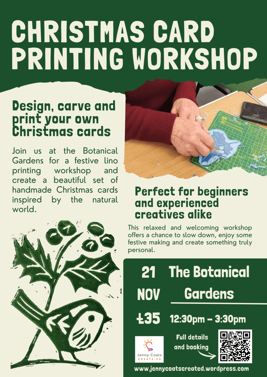 Christmas Card Printing Workshop @ The Botanical Gardens – Afternoon&nbsp;session